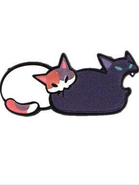 Cat Duo Enamel Pin - Purple & White Cat Design